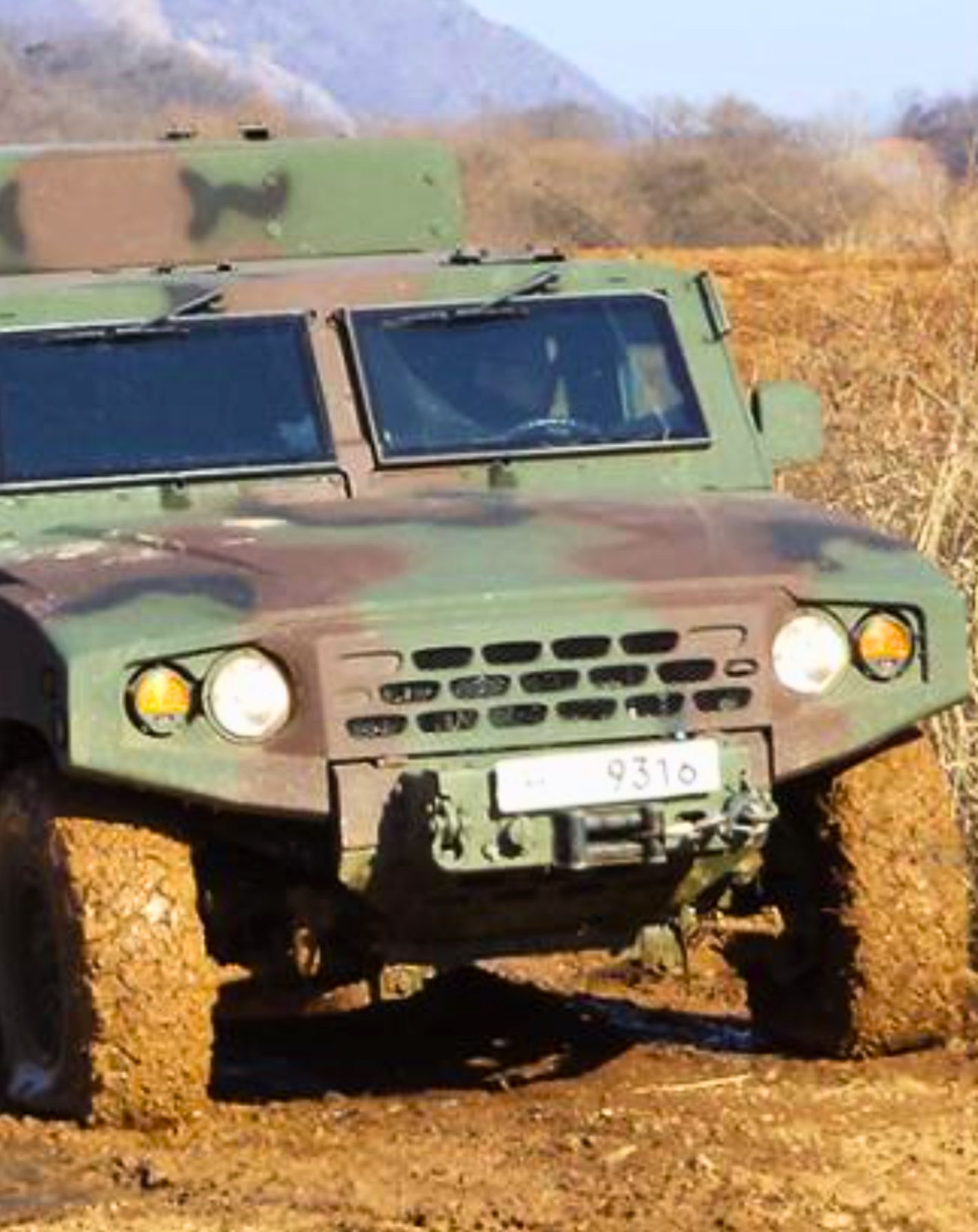 KLTV151 climbing a rough earth bank during mobility trials